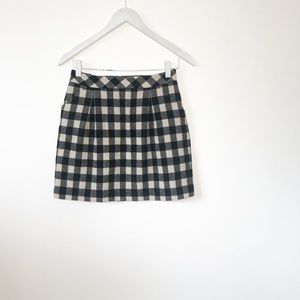 CLUB MONACO WOOL PLAID MINI SKIRT